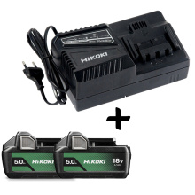 PACK BATTERIES + CHARGEUR HIKOKI 18V/5A COMPRENANT :